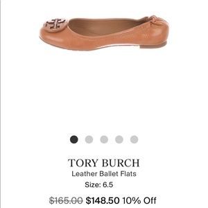 MINNIE TRAVEL LEATHER BALLET FLATS (Tory Burch)